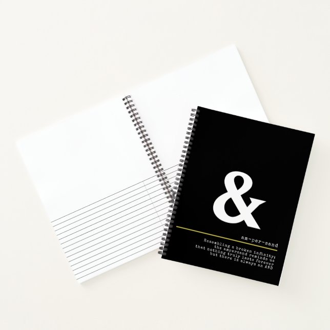 Carnet Poster minimal de typographie blanche d'Ampersand (Intérieur)