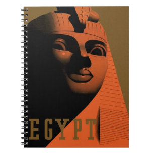 Carnet Poster Vintage voyage avec Sphinx, Egypte, Afrique