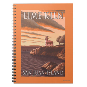 Carnet Poster Vintage voyage du phare Lime Kiln