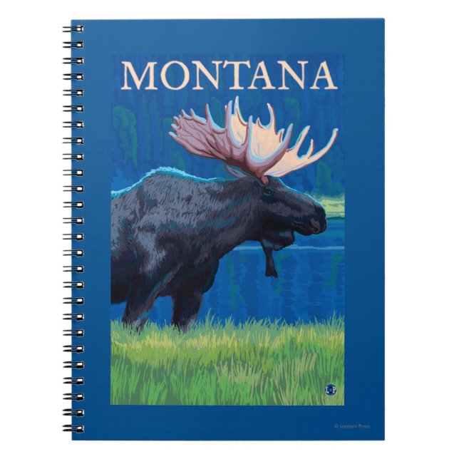 Carnet Poster Vintage voyage MontanaMoose (Devant)