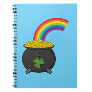 Carnet Pot de dessin en or arc-en-ciel