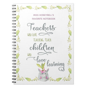 Carnet Pot de fleurs personnalisé avec citation pour les