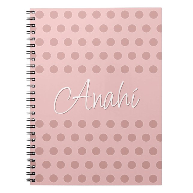 Carnet Pot Polka rose or personnalisé (Devant)