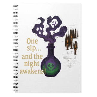 Carnet Potion de sorcière Une gorgée et la nuit s'éveille