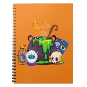 Carnet Potions de cuisine dans le chaudron de sorcière so