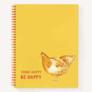 Carnet Poulet Penser Heureux Être Heureux Encouragement