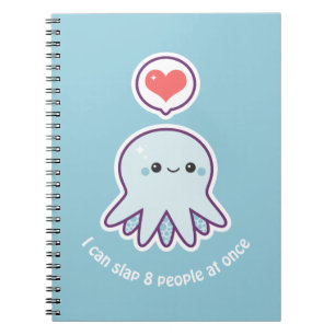 Carnet Poulpe de bleu de Kawaii