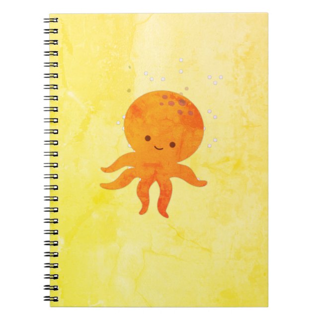 Carnet Poulpe de dessin animé bébé mignon (Devant)