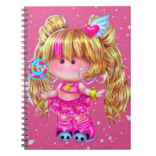 Carnet Poupée Kawaii rose