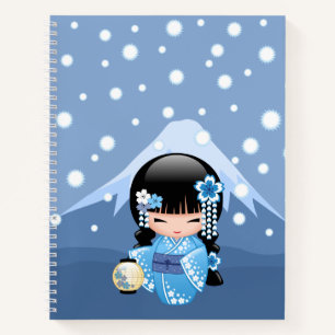 Carnet Poupée Kokeshi d'hiver - Blue Mountain Geisha Girl
