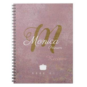 Carnet pour le chef recettes un monogramme élégant sur ro