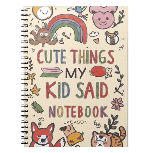 Carnet pour les citations adorables de Mon enfant (Devant)