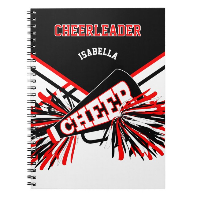 Carnet Pour un Pom-pom girl - noir, blanc et rouge (Devant)