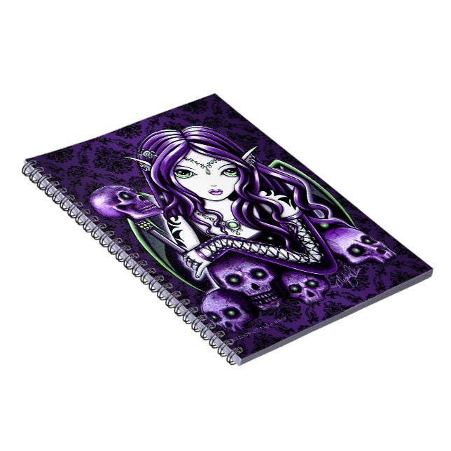Carnet pourpre gothique de fée de crâne de (Côté Droit)