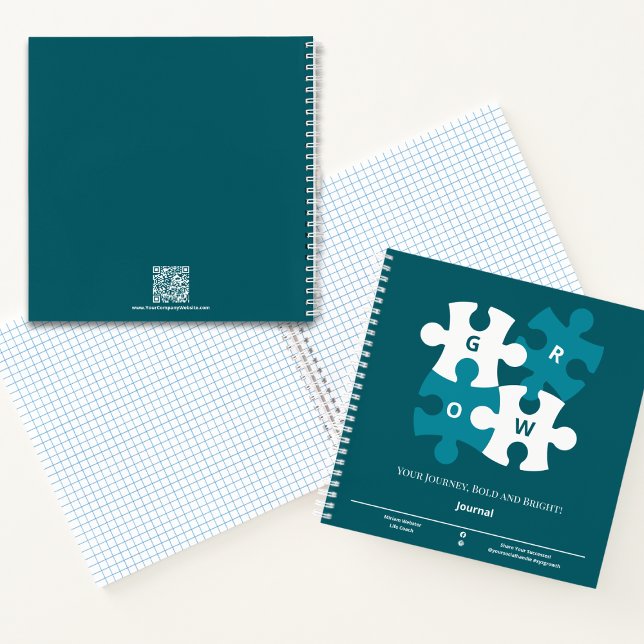 Carnet Pousser Puzzle Votre Voyage Turquoise Vie Entraîne (Teal White Grow Puzzle Your Journey Teal Life Coach Notebook)