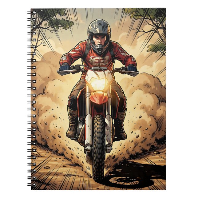 Carnet Poussière et détermination Motocross à plein régim (Devant)