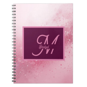 Carnet Poussière scintillante de marbre abstrait rose fém