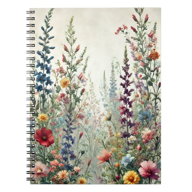 Carnet Prairie de Fleurs Sauvages – Florale Botanique Dél (Devant)