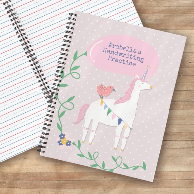 Carnet Pratique d'écriture manuscrite Unicorne rose (Créateur téléchargé)