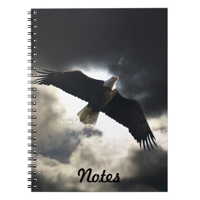 Carnet pratique Flying Bald Eagle & Stormy Sky (Devant)