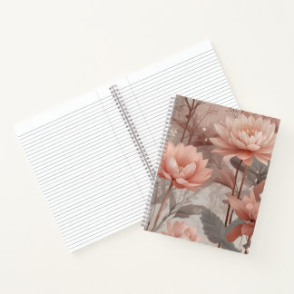 Carnet Pré floral en blanc et muscade