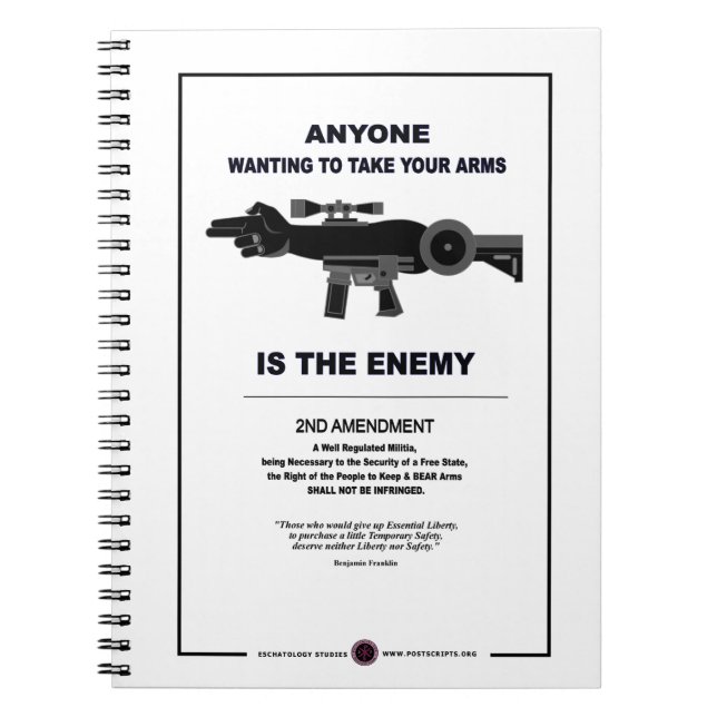 Carnet Prendre les armes - 2e amendement (Devant)