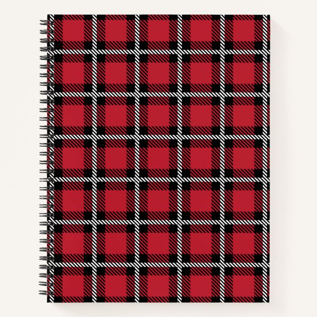 Carnet Preppy Red Grid Check Design (Devant)