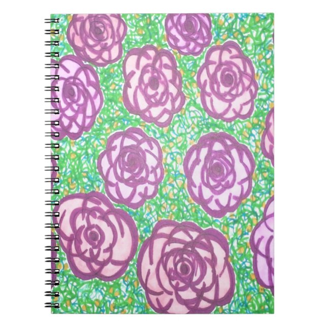 Carnet Preppy Rose Garden Floral Print (Devant)