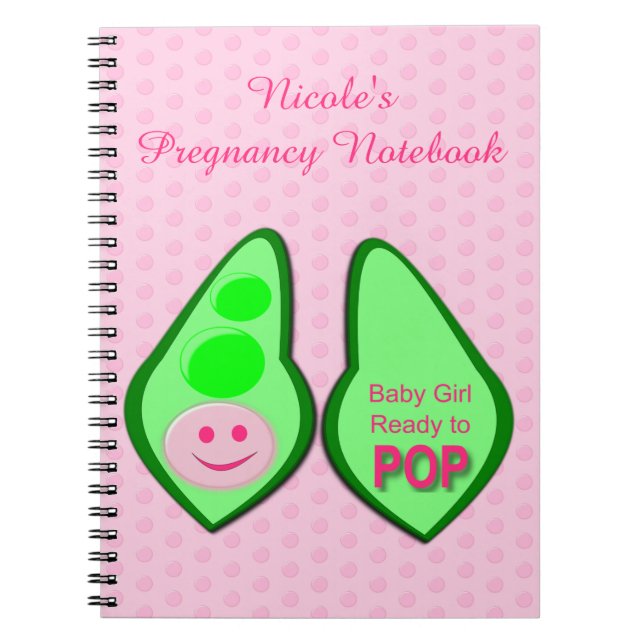 Carnet Prêt pour la pop bébé fille pois rose (Devant)