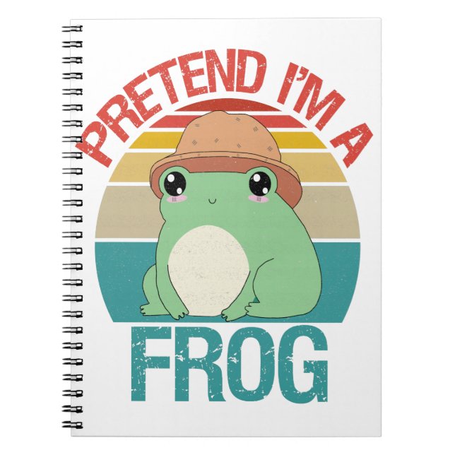 Carnet Prétendre que je suis une grenouille drôle Kawaii  (Devant)