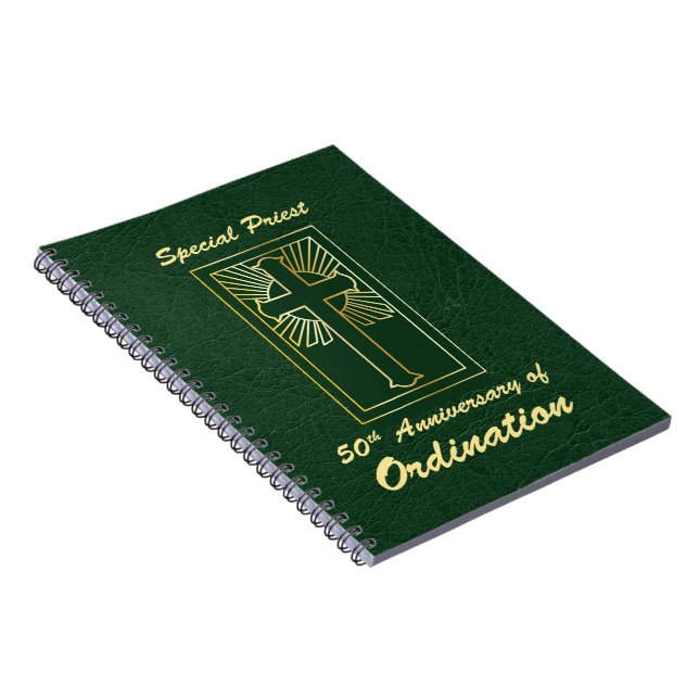Carnet Prêtre 50e anniversaire de l'ordination look cuir (Côté Droit)