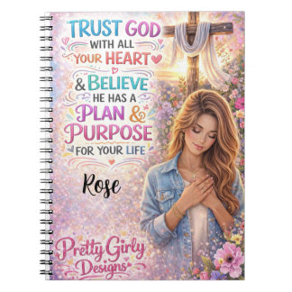 Carnet Pretty Girly Inspirational Floral Christian Jesus