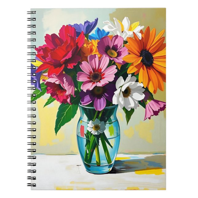 Carnet Pretty Glass Vase of Flowers (Devant)