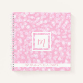Carnet Pretty Pink Bubbles Monogram Square