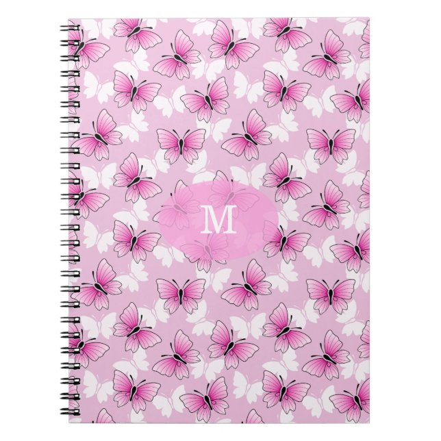 Carnet Pretty Pink Butterfly Kawaii Spiral Notebook (Devant)