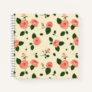 Carnet Pretty Pink Roses Pastel Pink Pattern