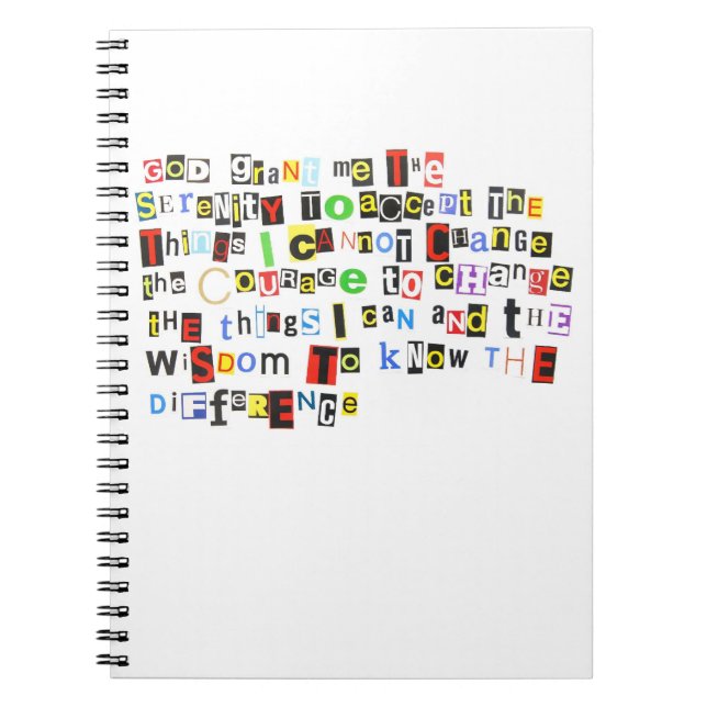Carnet Prière de sérénité de note de rançon (Devant)