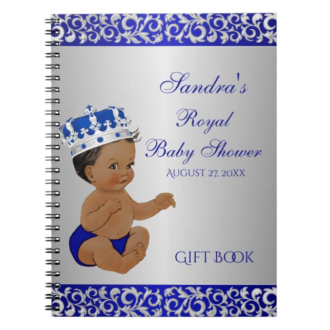 Carnet Prince Blue Silver Gift Guest d'Afro-américain (Devant)