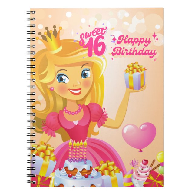 Carnet Princesse 16e anniversaire (Devant)