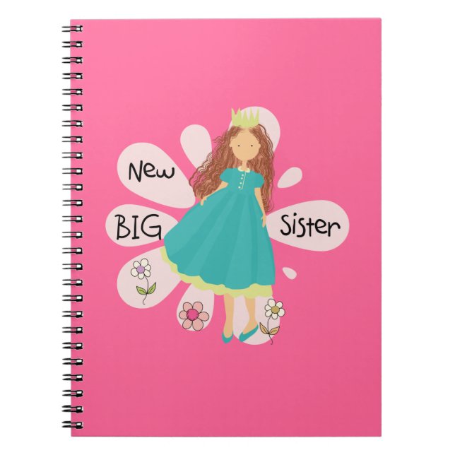 Carnet Princesse Big Soeur Cheveux Brown (Devant)