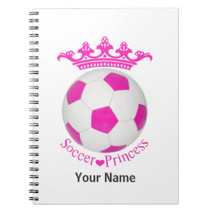 Carnet Princesse de football, balle de football rose