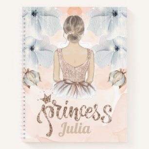 Carnet Princesse de luxe parties scintillant personnalisé