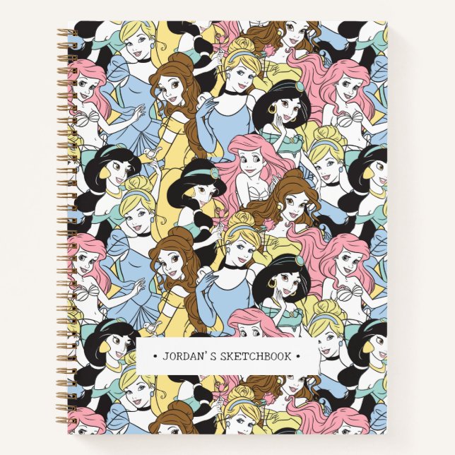 Carnet Princesse Disney | Ajouter l'esquisse de nom (Devant)