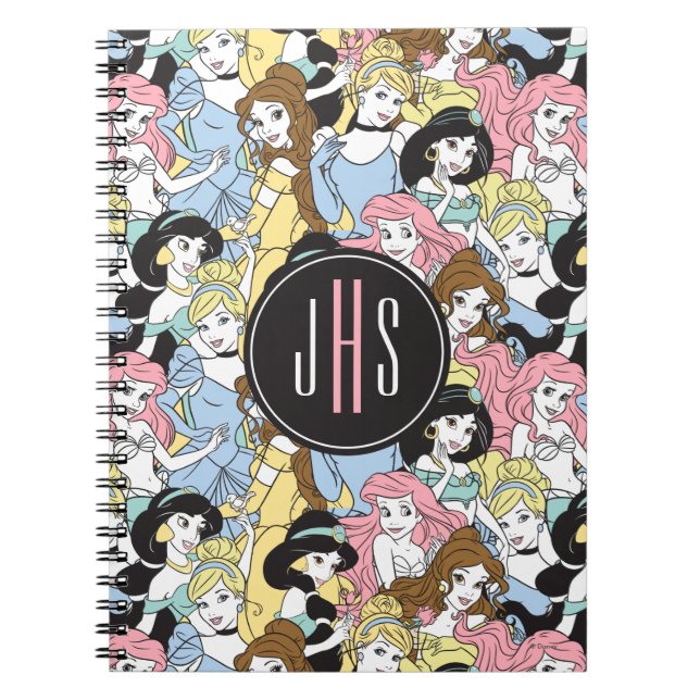 Carnet Princesse Disney | Motif de monogramme surdimensio (Devant)