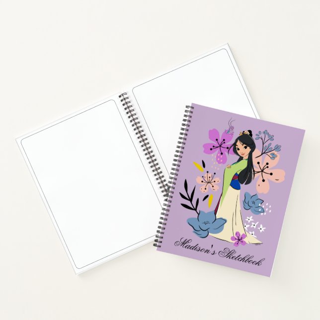 Carnet Princesse Disney personnalisée | Mulan dans le jar (Intérieur)