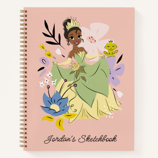 Carnet Princesse Disney | Tiana dans le croquis de jardin (Devant)