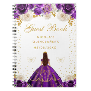 Carnet Princesse Fleurie Violette pour Quinceañera