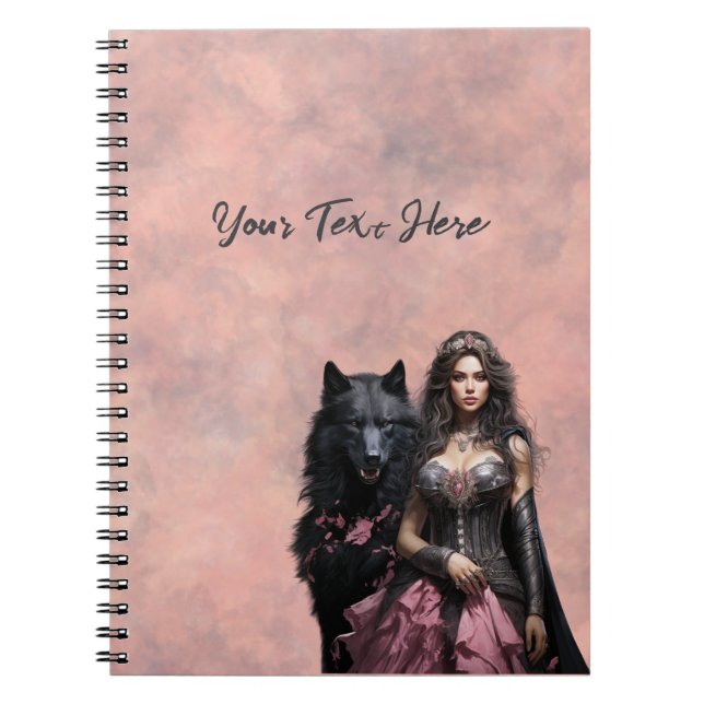 Carnet Princesse foncée personnalisée (Devant)