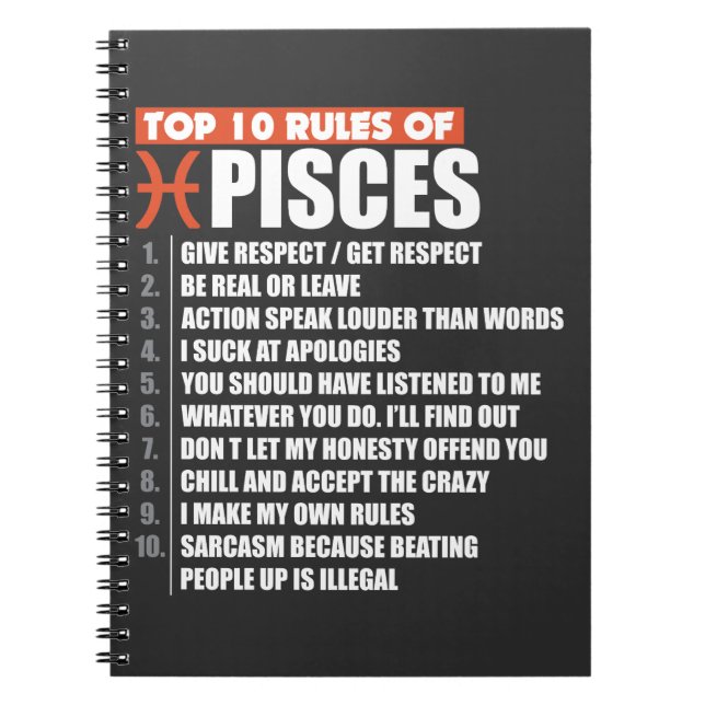 Carnet Principal 10 règles d'horoscope de cadeau de (Devant)
