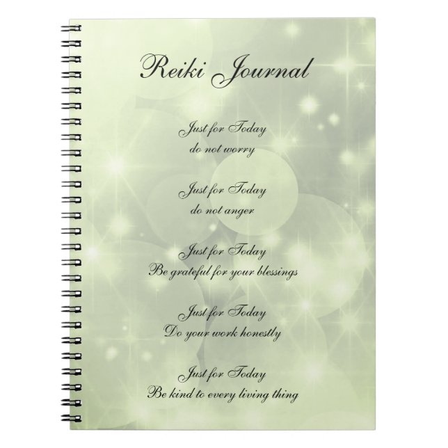 Carnet Principes de Reiki conception brillante (Devant)